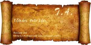 Tőkés Adrián névjegykártya